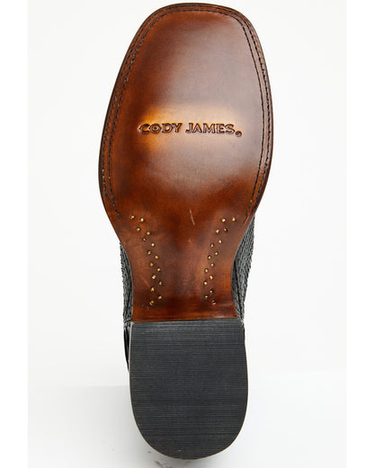 Men's Hash Exotic Python Western Ankle Boots - Broad Square