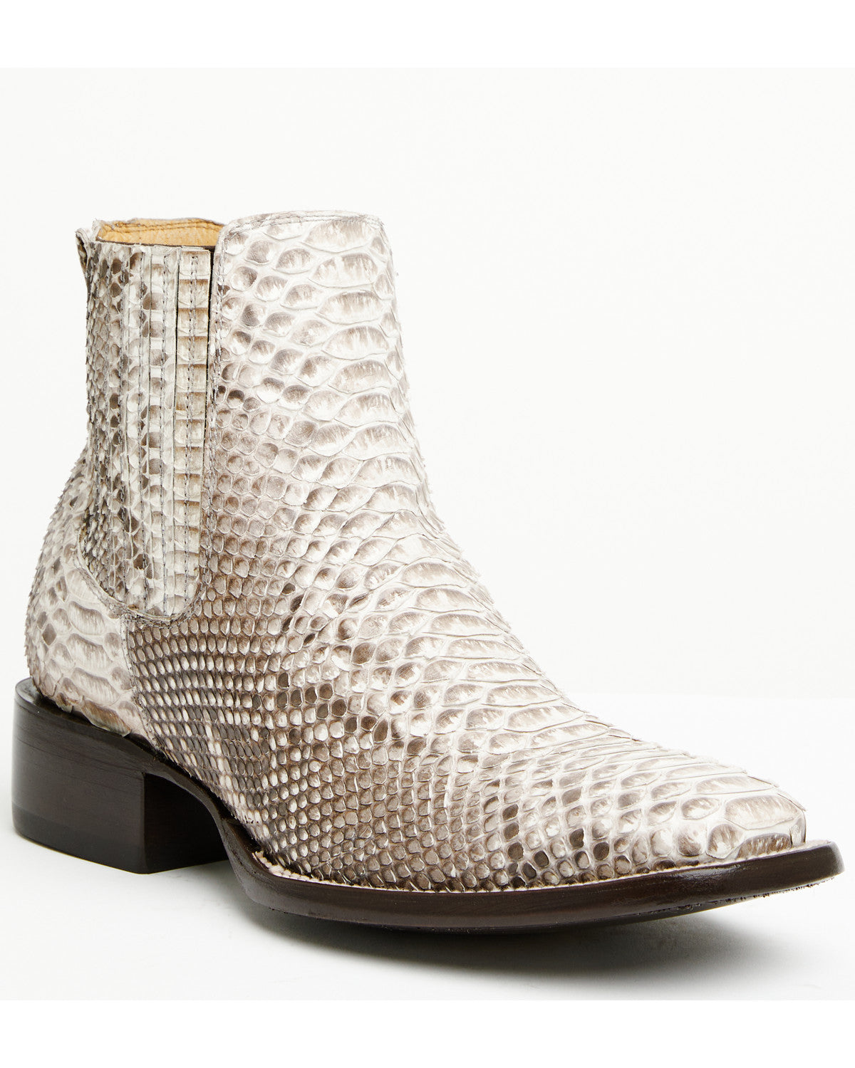 Men's Hash Exotic Python Western Ankle Boots - Broad Square
