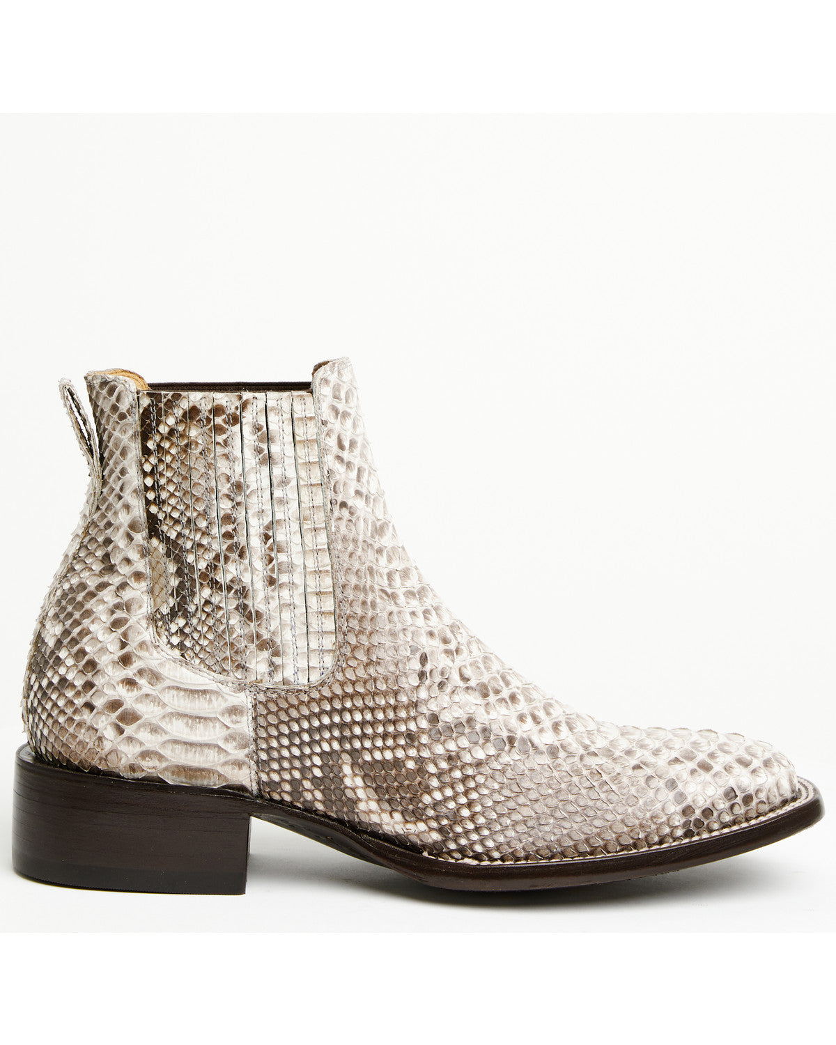Men's Hash Exotic Python Western Ankle Boots - Broad Square