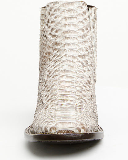 Men's Hash Exotic Python Western Ankle Boots - Broad Square