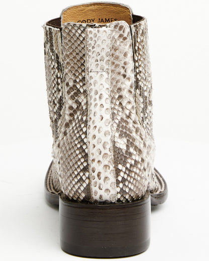 Men's Hash Exotic Python Western Ankle Boots - Broad Square