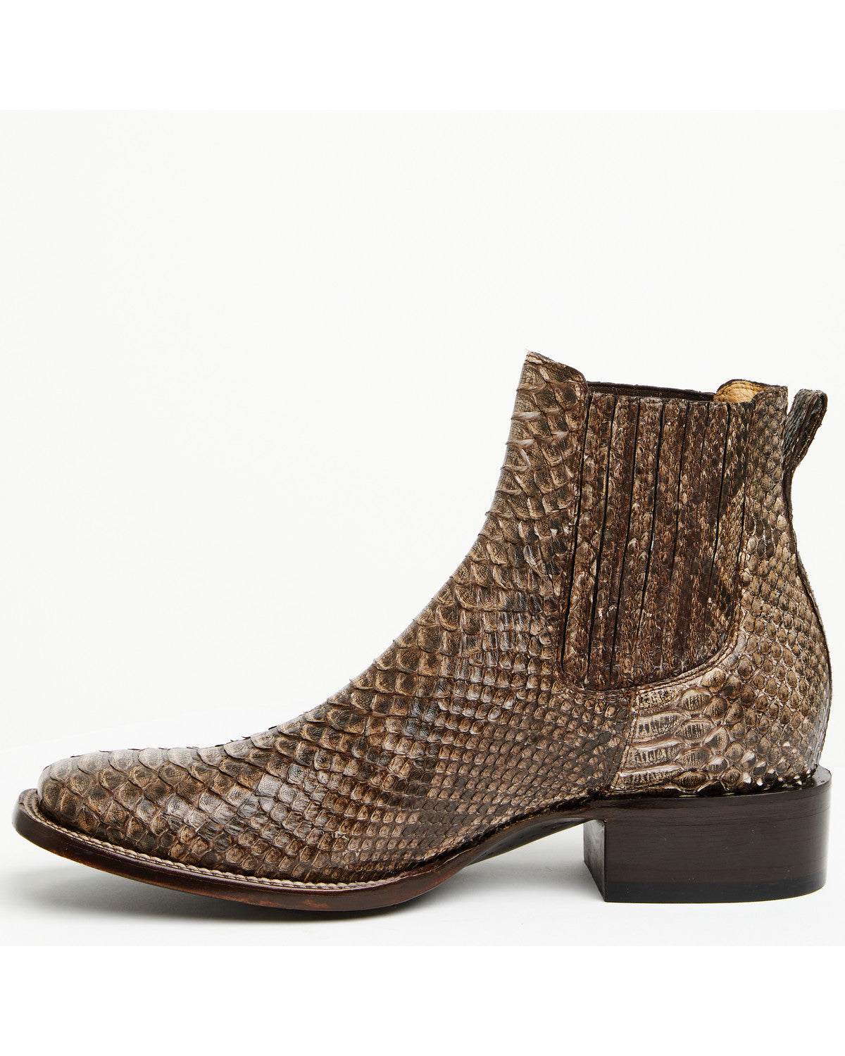 Men's Hash Exotic Python Western Ankle Boots - Broad Square
