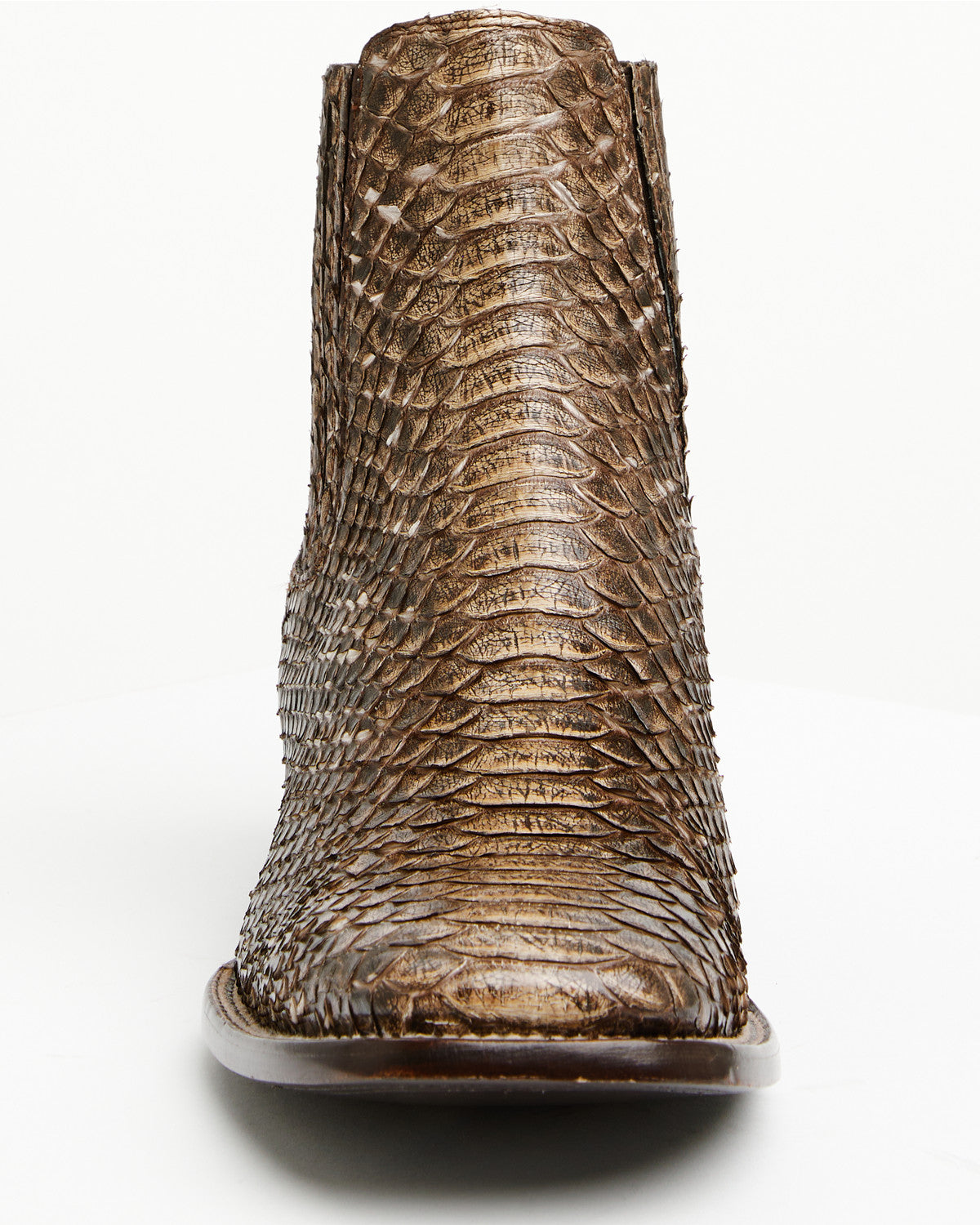 Men's Hash Exotic Python Western Ankle Boots - Broad Square