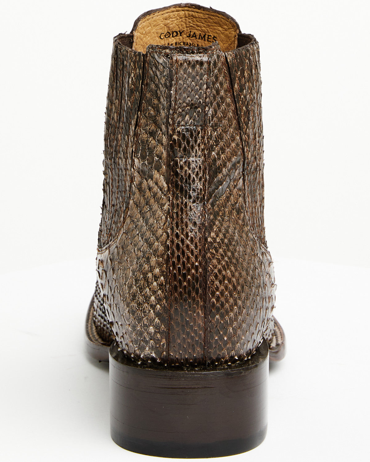 Men's Hash Exotic Python Western Ankle Boots - Broad Square