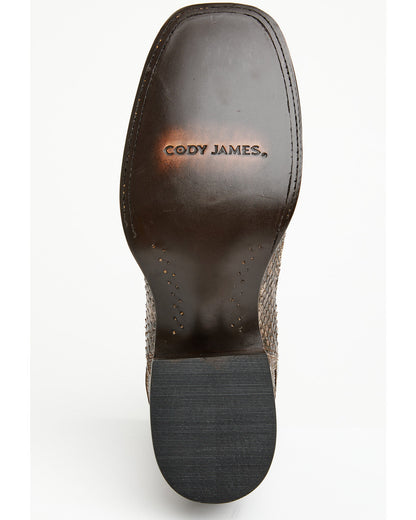 Men's Hash Exotic Python Western Ankle Boots - Broad Square