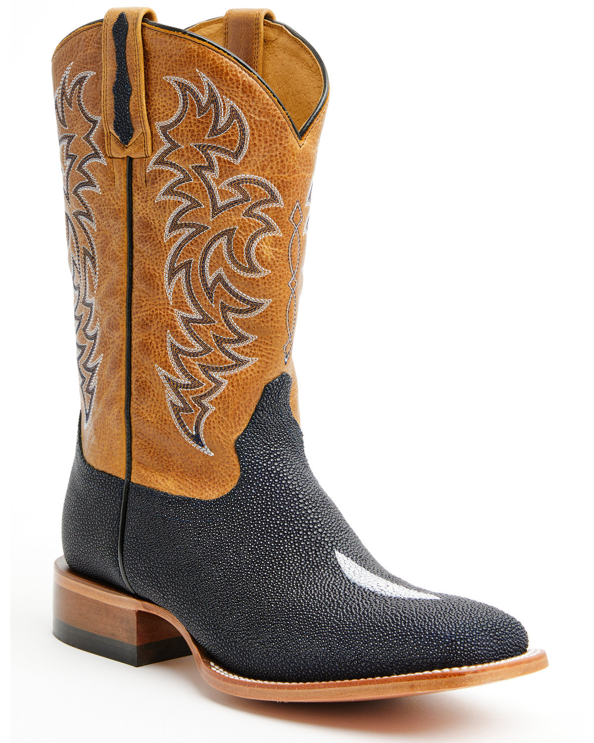 Men's Exotic Stingray Western Boots - Broad Square Toe