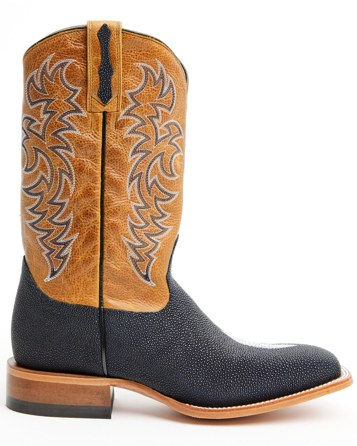 Men's Exotic Stingray Western Boots - Broad Square Toe