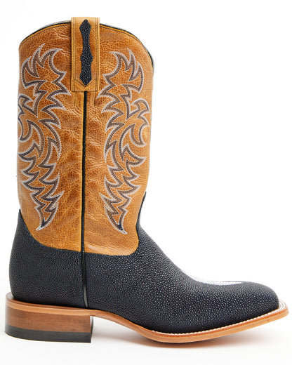 Men's Exotic Stingray Western Boots - Broad Square Toe