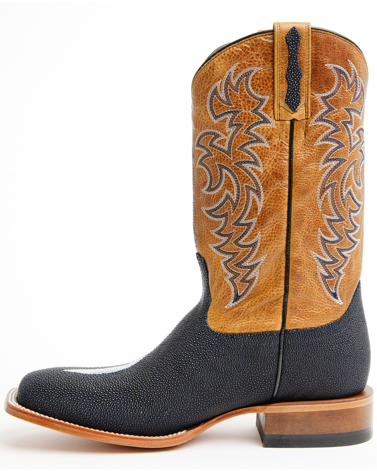 Men's Exotic Stingray Western Boots - Broad Square Toe