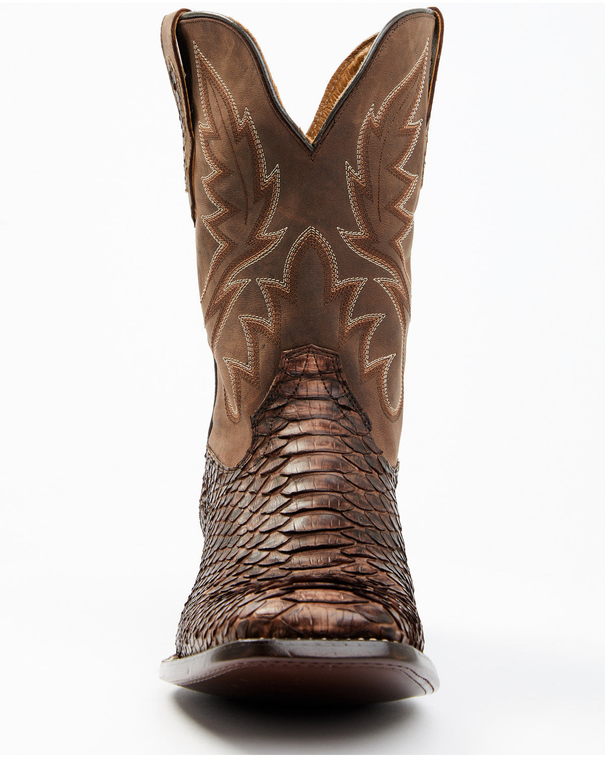 Men's Exotic Python Western Boots - Broad Square Toe