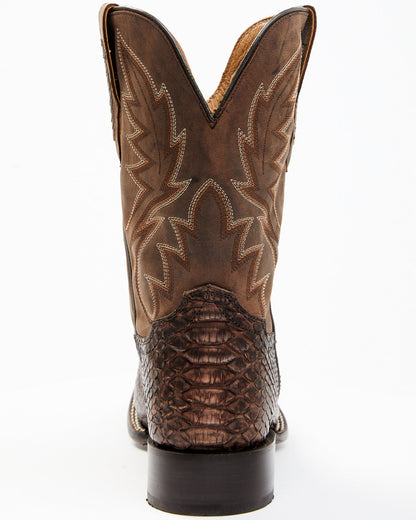 Men's Exotic Python Western Boots - Broad Square Toe