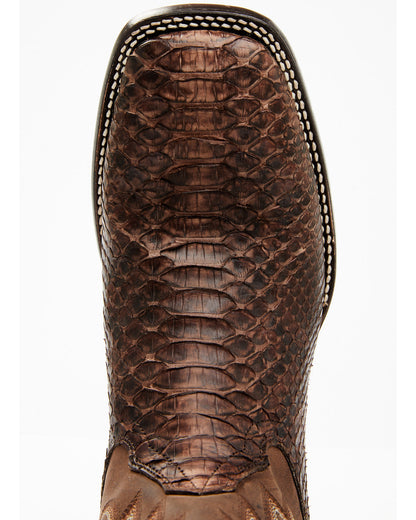 Men's Exotic Python Western Boots - Broad Square Toe