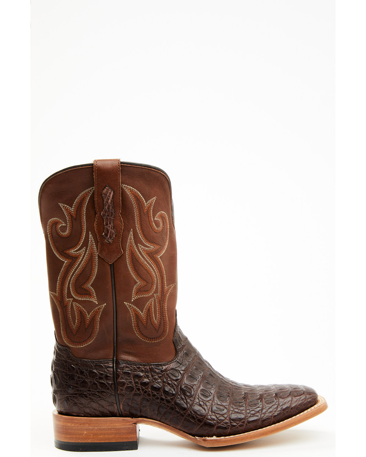 Men's Exotic Caiman Western Boots - Broad Square Toe