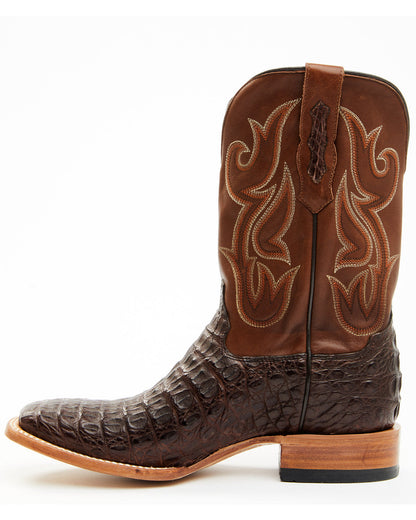 Men's Exotic Caiman Western Boots - Broad Square Toe