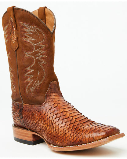 Men's Brandy Exotic Python Western Boots - Broad Square Toe