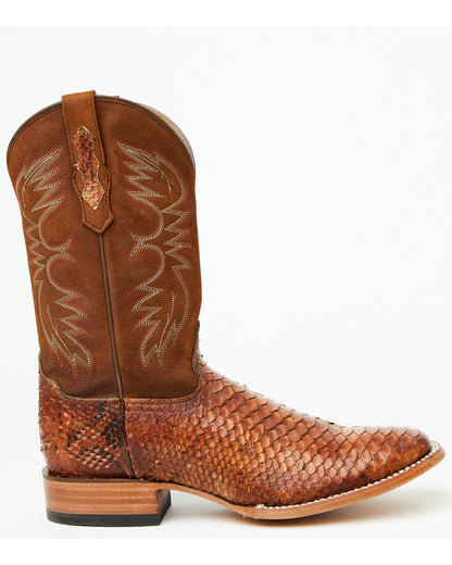 Men's Brandy Exotic Python Western Boots - Broad Square Toe