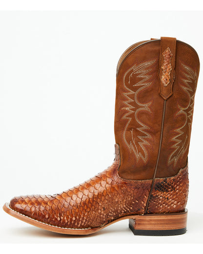 Men's Brandy Exotic Python Western Boots - Broad Square Toe