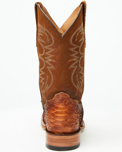 Men's Brandy Exotic Python Western Boots - Broad Square Toe