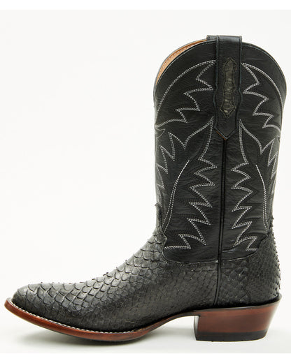 Men's Exotic Python Western Boots - Round Toe