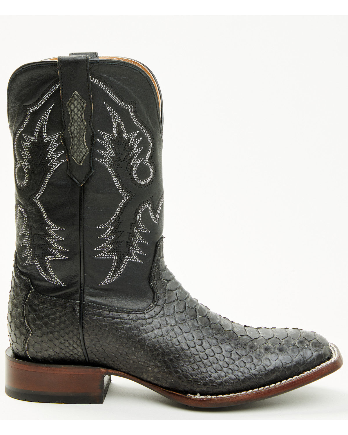 Men's Exotic Python Western Boots - Broad Square Toe