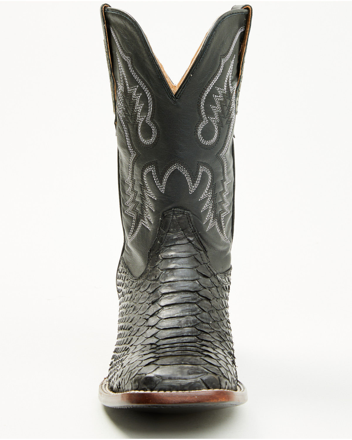 Men's Exotic Python Western Boots - Broad Square Toe