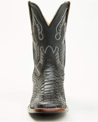 Men's Exotic Python Western Boots - Broad Square Toe