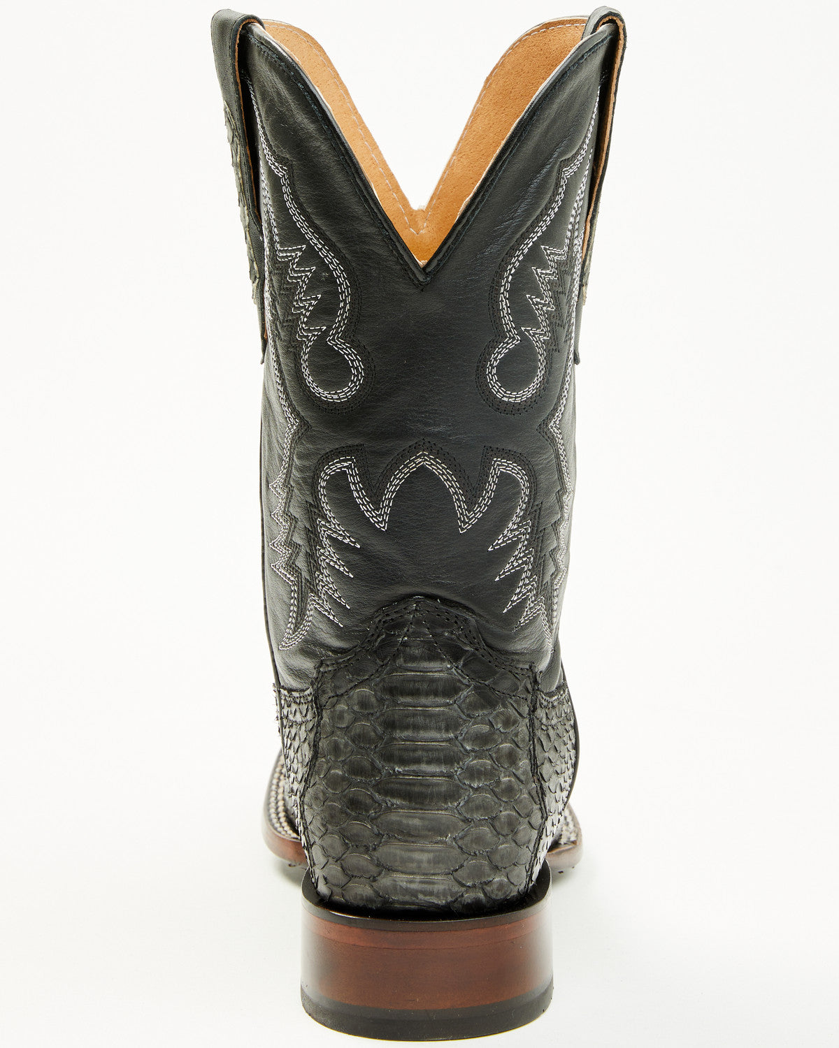 Men's Exotic Python Western Boots - Broad Square Toe