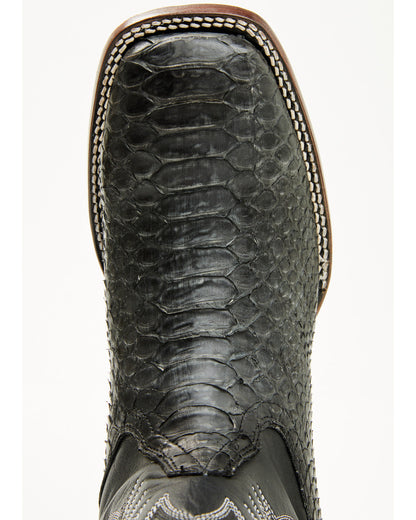 Men's Exotic Python Western Boots - Broad Square Toe