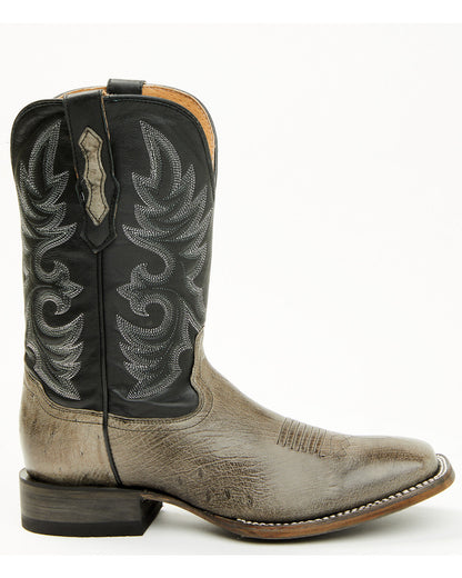 Men's Exotic Ostrich Belly Western Boots - Broad Square Toe