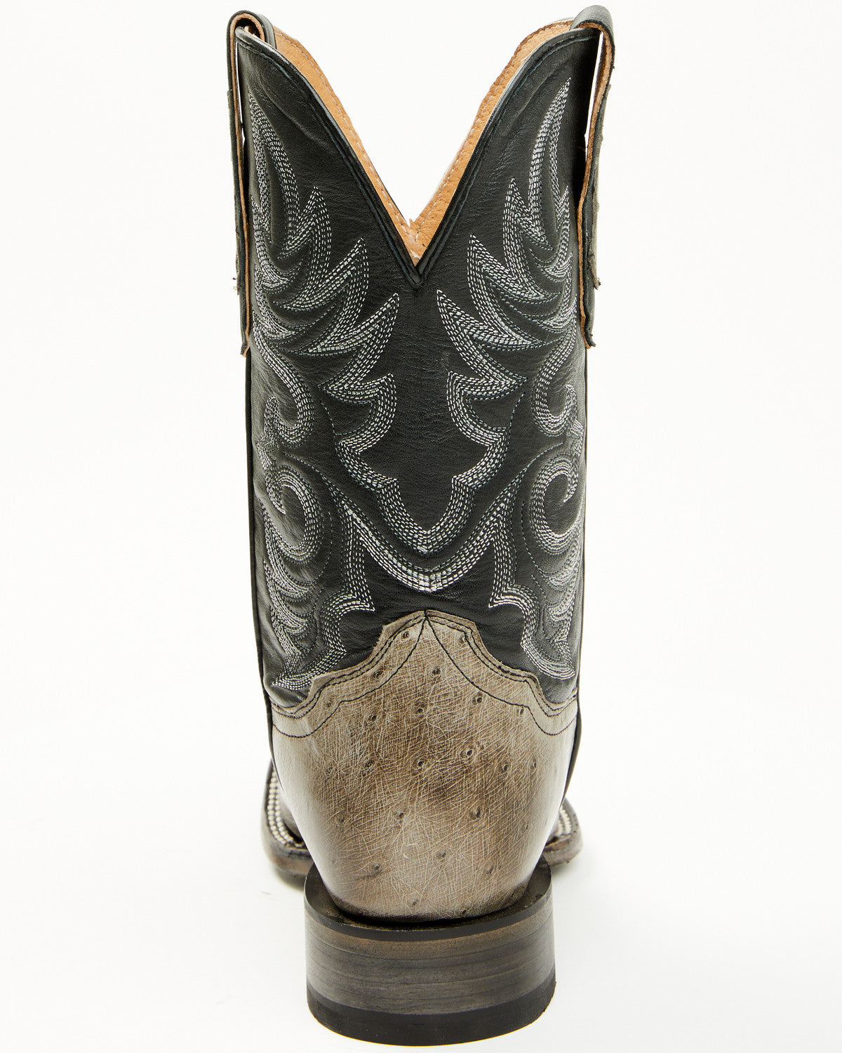 Men's Exotic Ostrich Belly Western Boots - Broad Square Toe