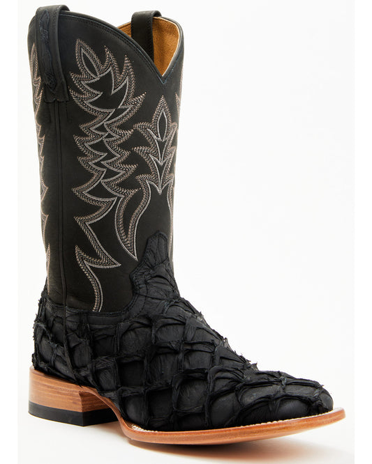 Men's Exotic Pirarucu Western Boots - Broad Square Toe