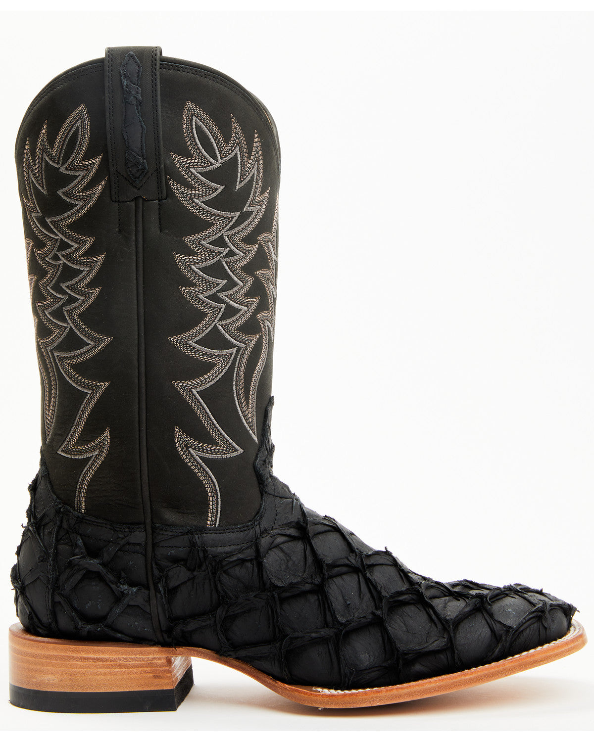 Men's Exotic Pirarucu Western Boots - Broad Square Toe