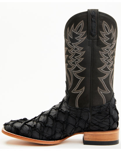 Men's Exotic Pirarucu Western Boots - Broad Square Toe
