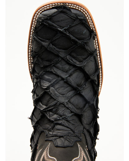 Men's Exotic Pirarucu Western Boots - Broad Square Toe