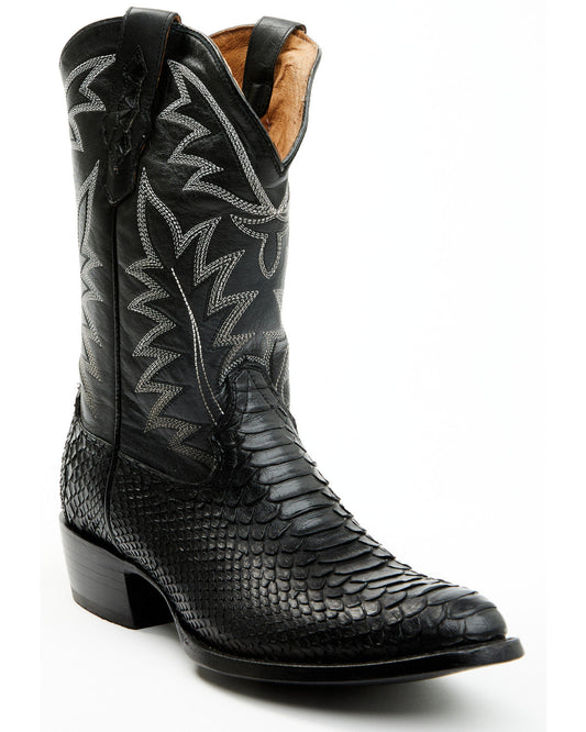 Men's Exotic Python Western Boots - Round Toe
