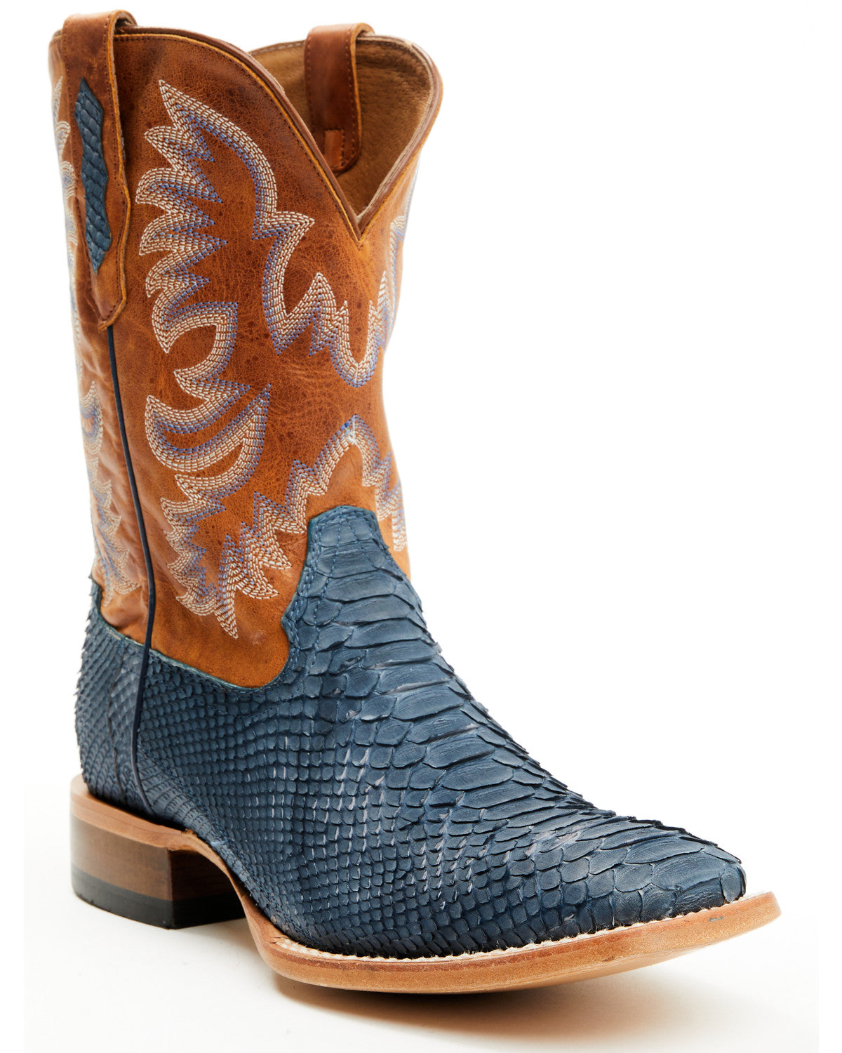 Men's Exotic Python Vulturno Western Boots - Broad Square T