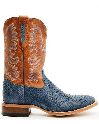 Men's Exotic Python Vulturno Western Boots - Broad Square T