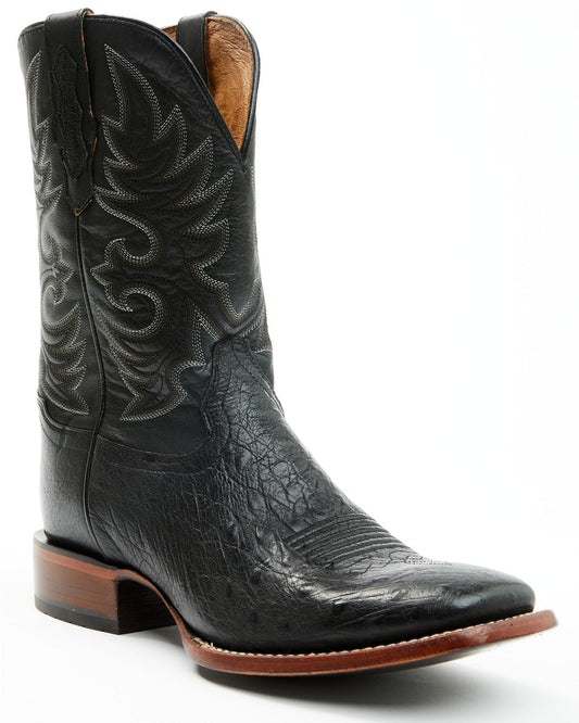 Men's Exotic Smooth Ostrich Western Boots - Broad Square To