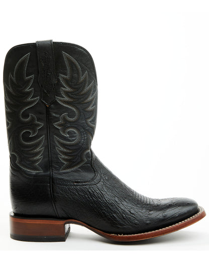 Men's Exotic Smooth Ostrich Western Boots - Broad Square To