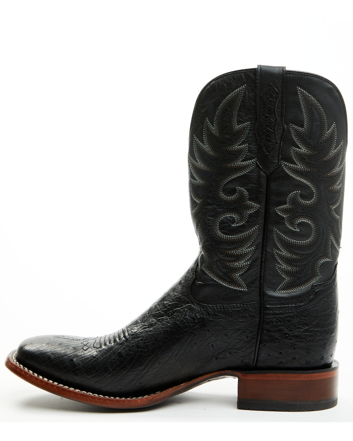 Men's Exotic Smooth Ostrich Western Boots - Broad Square To