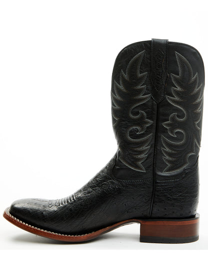 Men's Exotic Smooth Ostrich Western Boots - Broad Square To