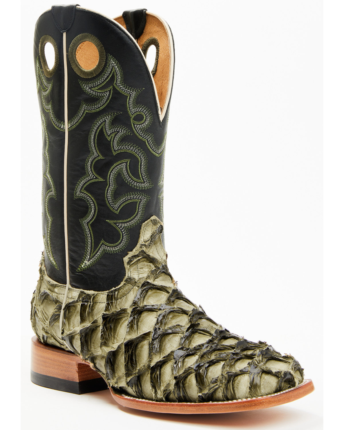 Men's Malaga Exotic Pirarucu Western Boots - Broad Square T