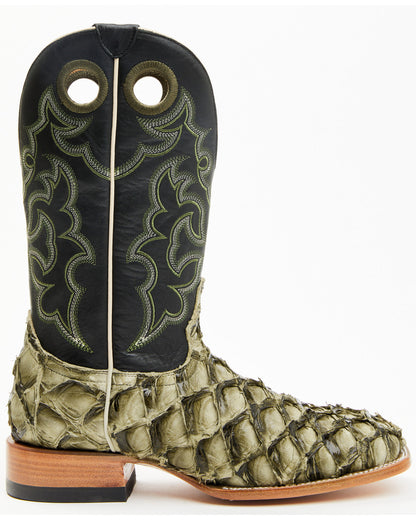 Men's Malaga Exotic Pirarucu Western Boots - Broad Square T