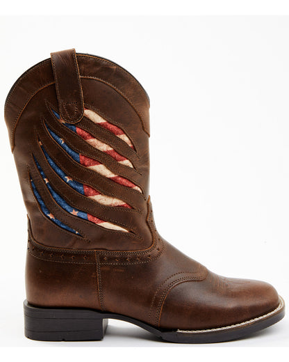 Boys' Ripped Flag Western Boots - Broad Square Toe