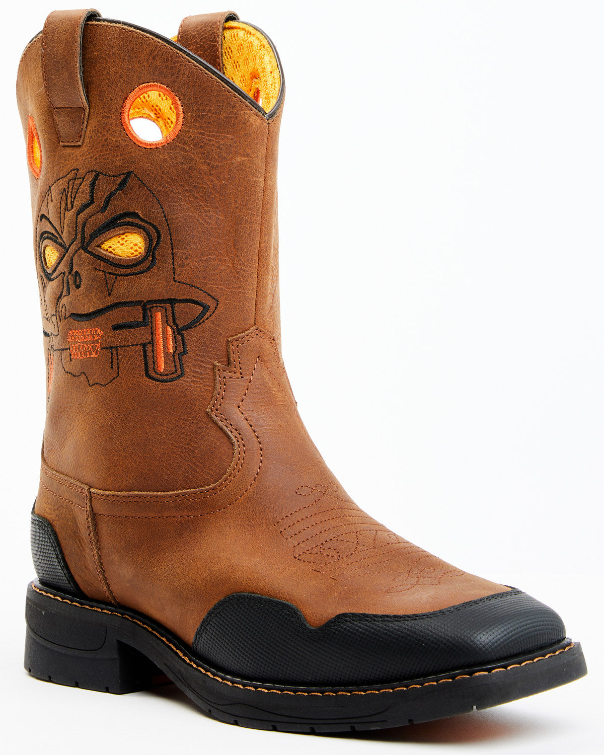 Boys' Skull Work Boots - Broad Square Toe