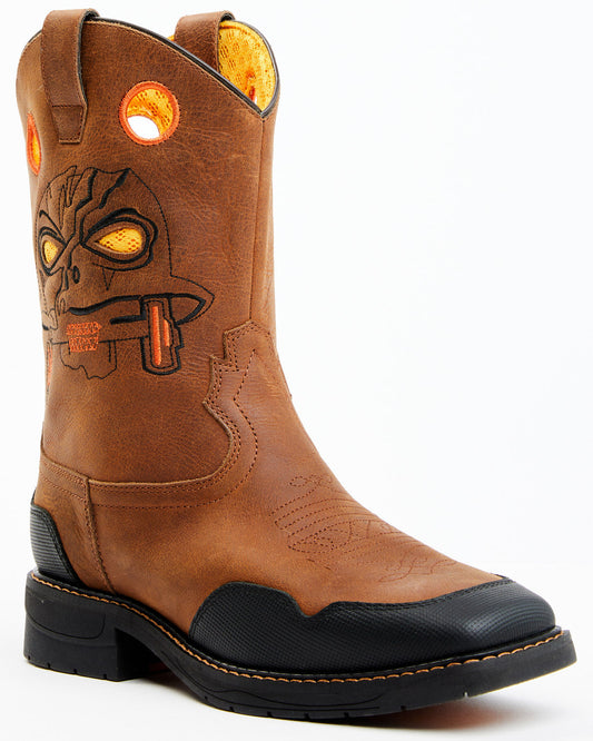 Boys' Skull Work Boots - Broad Square Toe