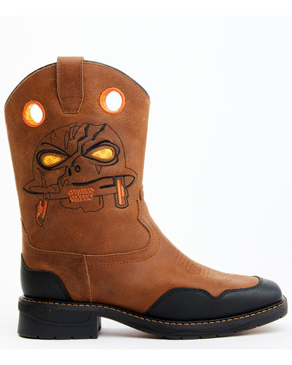Boys' Skull Work Boots - Broad Square Toe