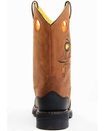Boys' Skull Work Boots - Broad Square Toe