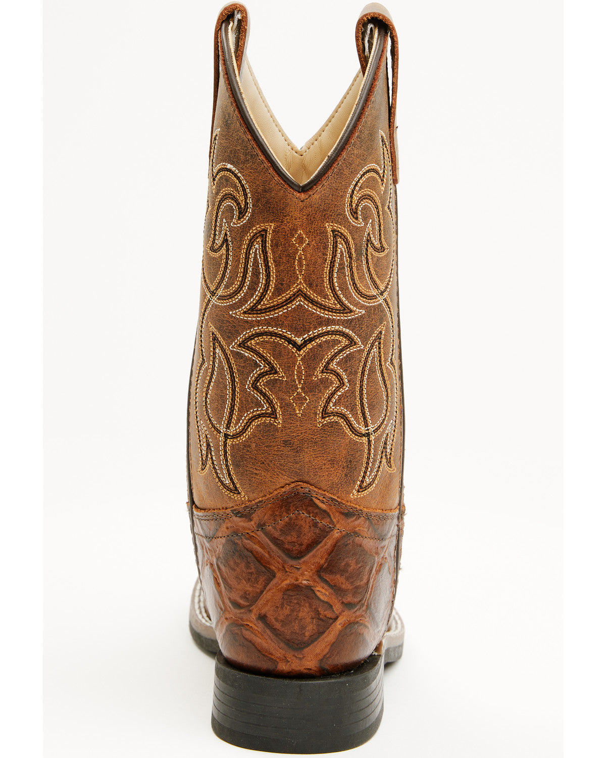 Boys' Duke Pirarucu Print Western Boots - Broad Square Toe