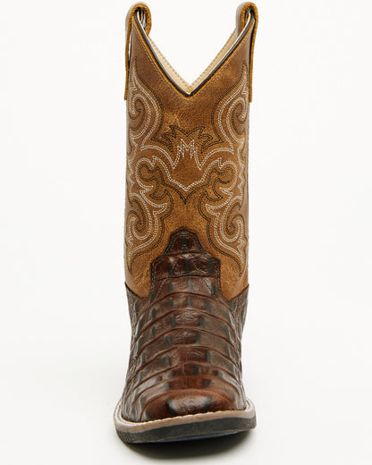 Boys' Dale Crocodile Print Western Boots - Broad Square Toe